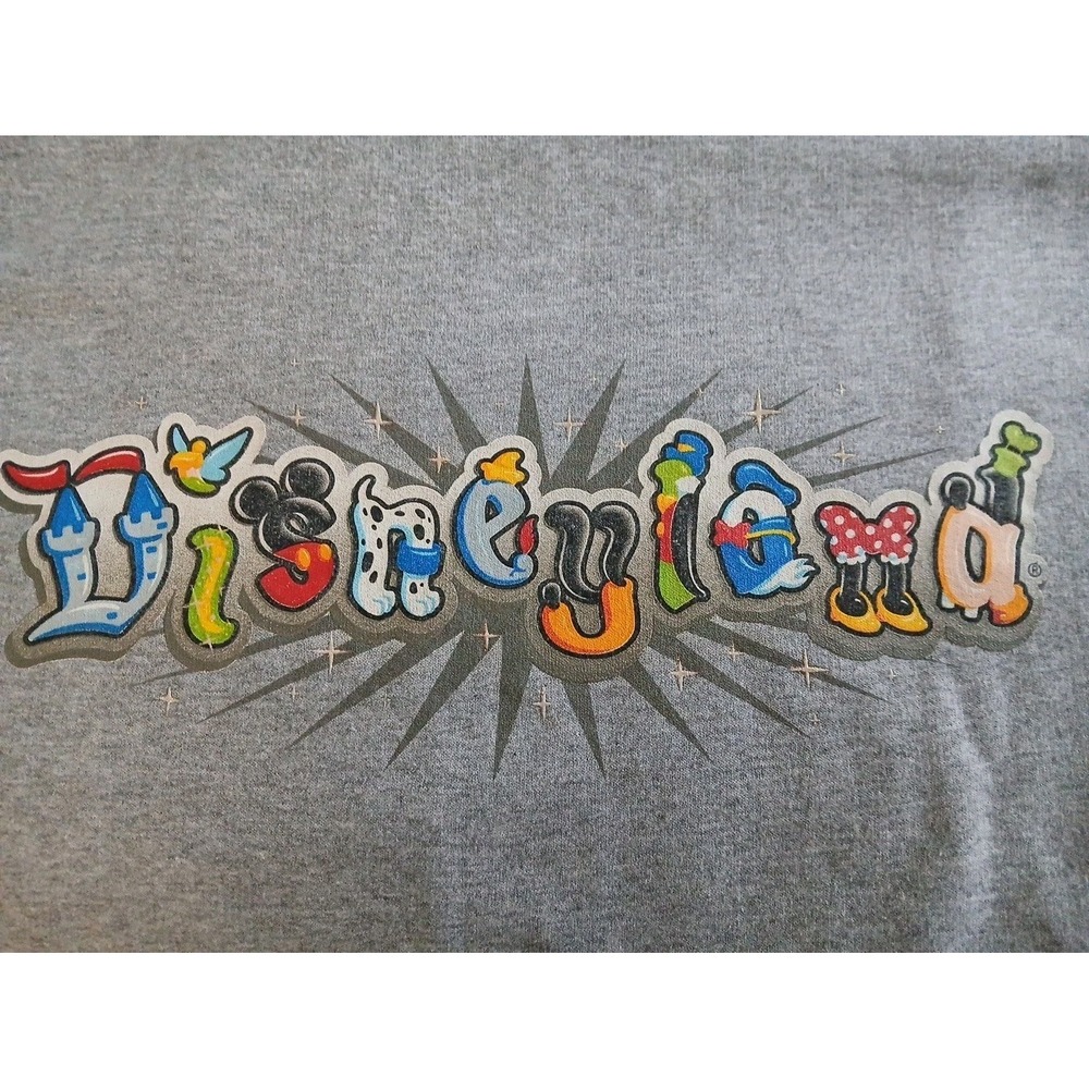 Vintage 90s Disneyland Gray Spell Out Sweatshirt Sz XXL Made In USA